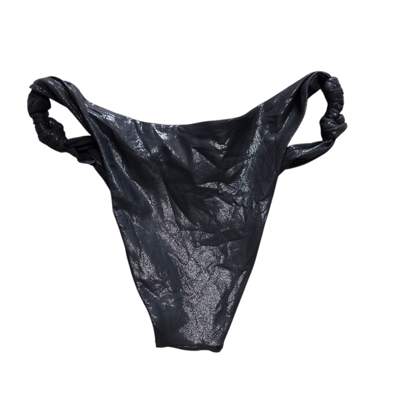SKIMS Liquid Shine Swim Bikini Bottom Panty Onyx Black Medium NWT - Picture 5 of 7